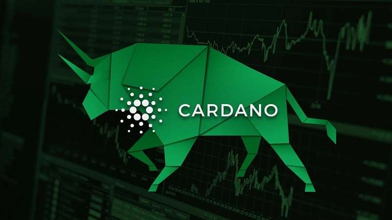 cardano ada logo with a bull market symbol